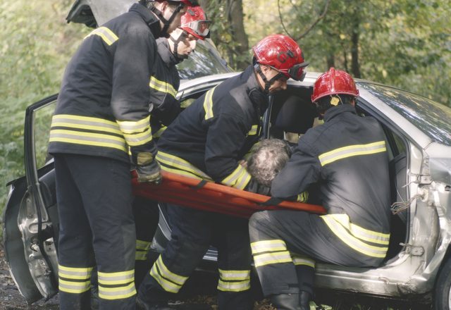 Emergency crews responding to a serious vehicle collision